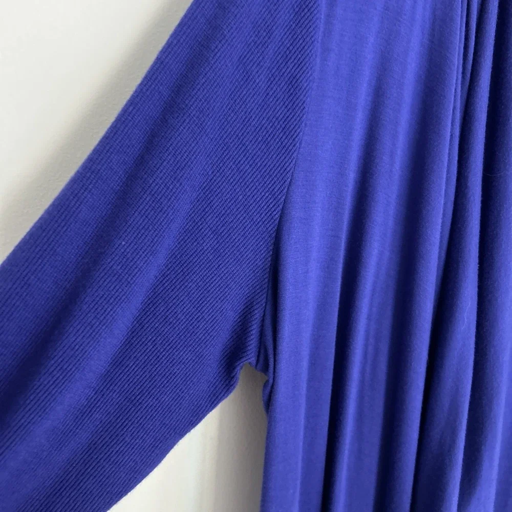 Coldwater‎ Creek Women's M Royal Blue Long Sleeve Waterfall Drape Cardigan Light